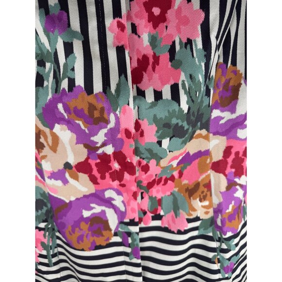 NWT Tuckernuck Striped Floral Tunic Top Vest Denim Size 8 Zip up - Picture 6 of 7